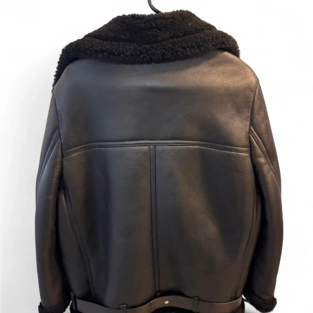 Acne Studios Velocite (XS-S) Black Shearling Oversize Leather Jacket - Picture 3 of 5